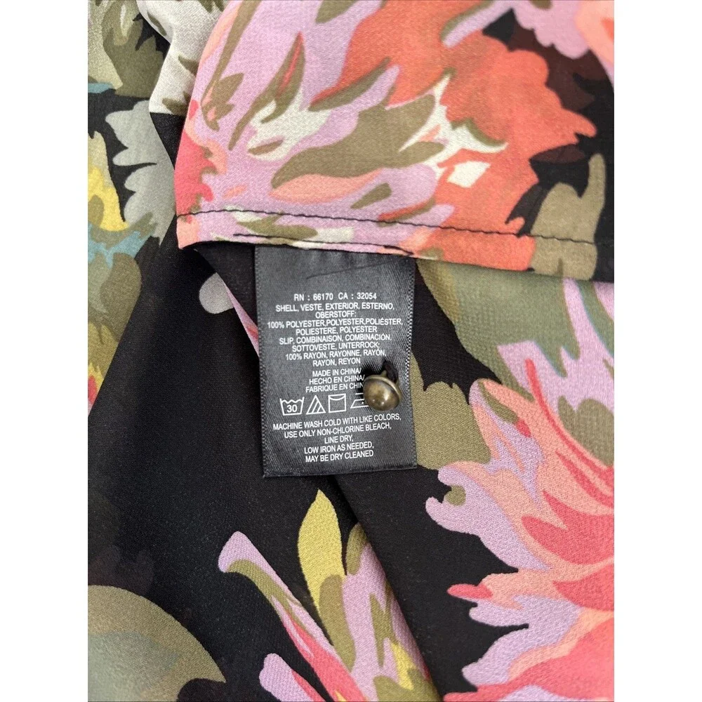 Maeve Anthropologie Violette Floral Chiffon Mini Dress Sheer Size S Sleeveless - Picture 11 of 11
